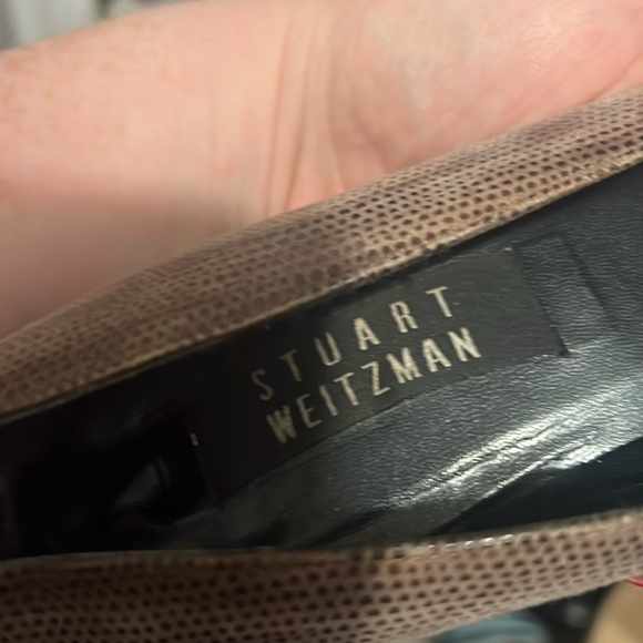 Stuart Weitzman Suede Block Toe Heel Shoes Y2K Pumps Women's 8AA - Picture 4 of 6